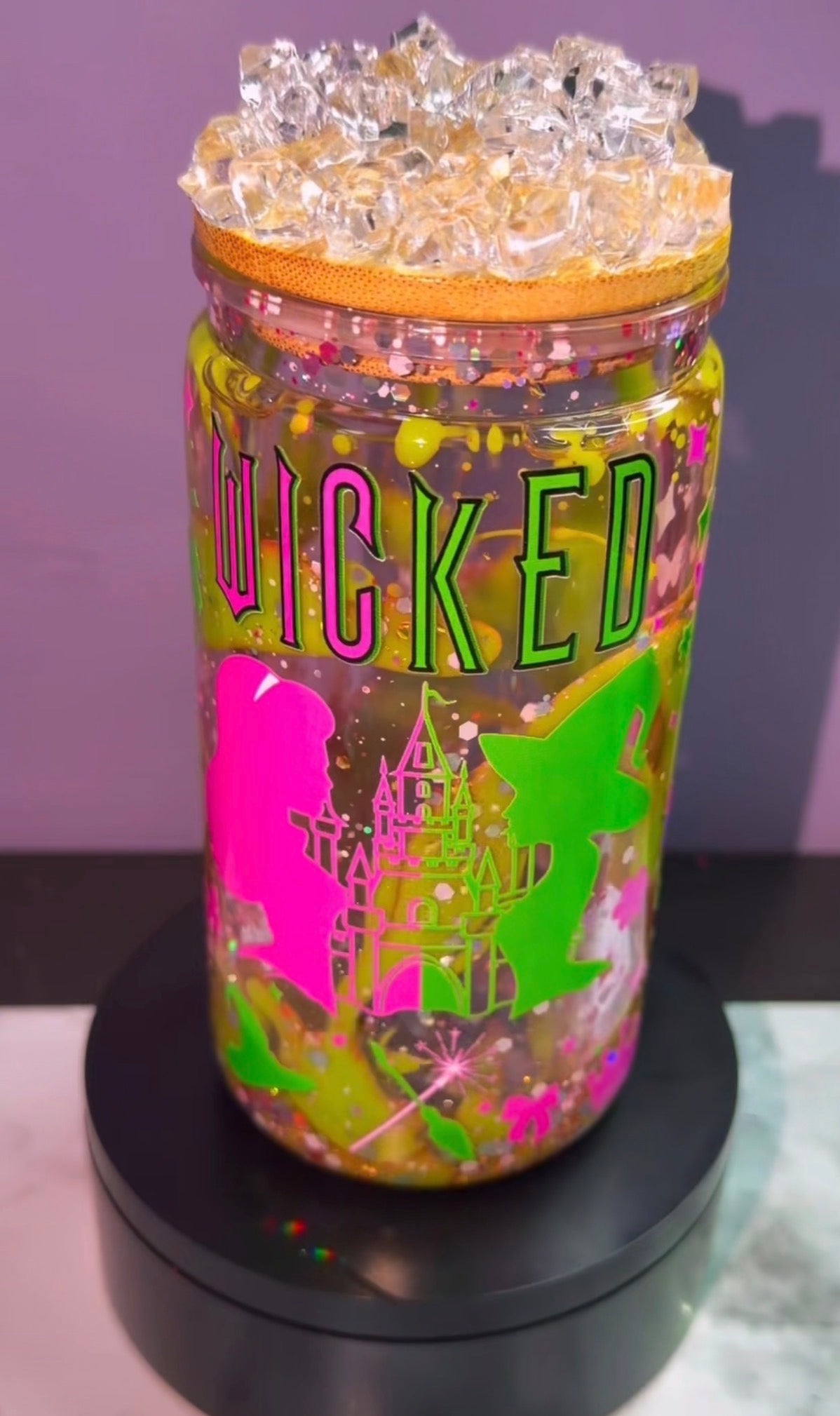 WICKED 16OZ ACRYLIC DARK PINK LID