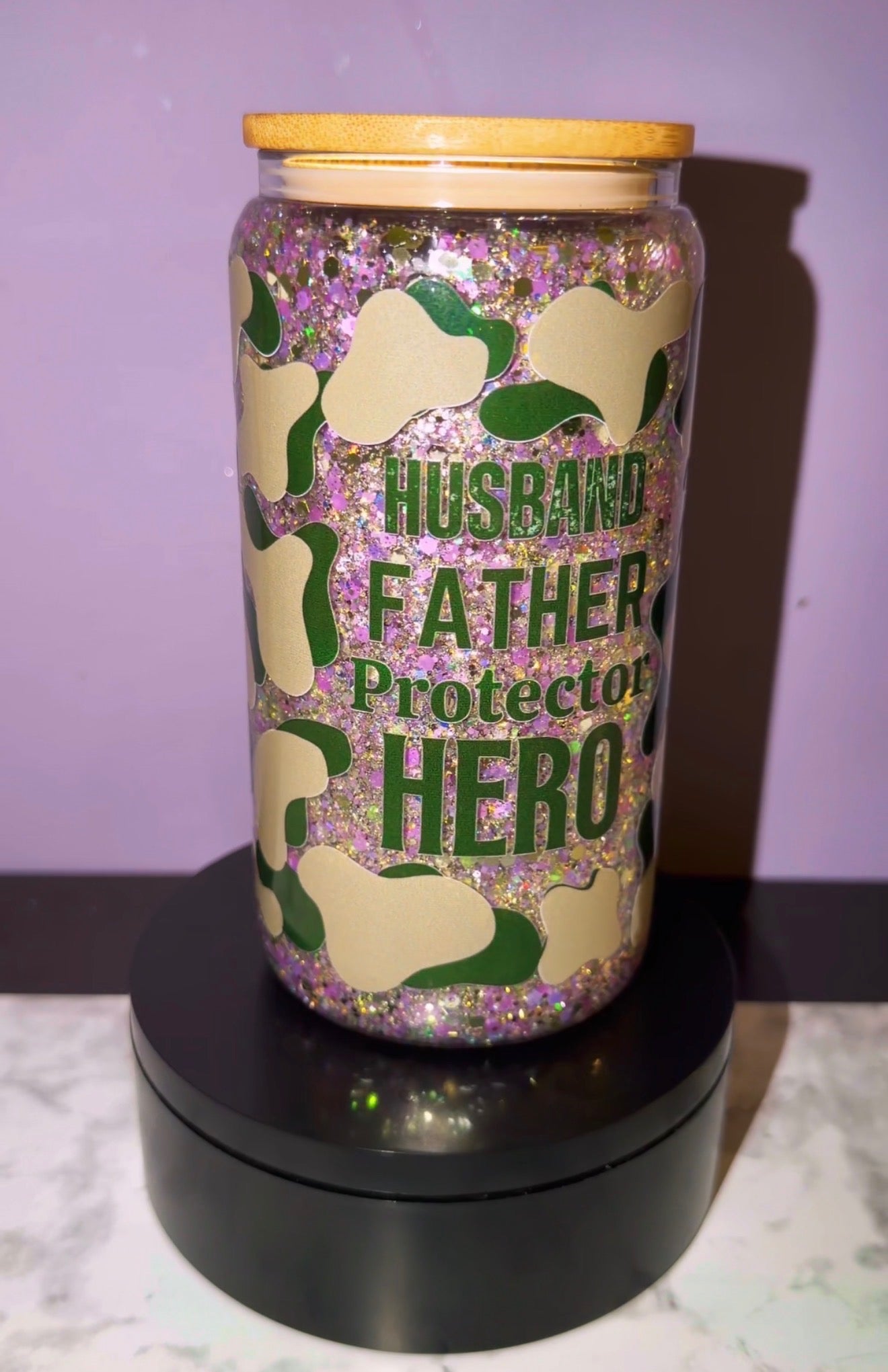 ARMY HUSBAND/FATHER 16OZ GLASS ACRYLIC